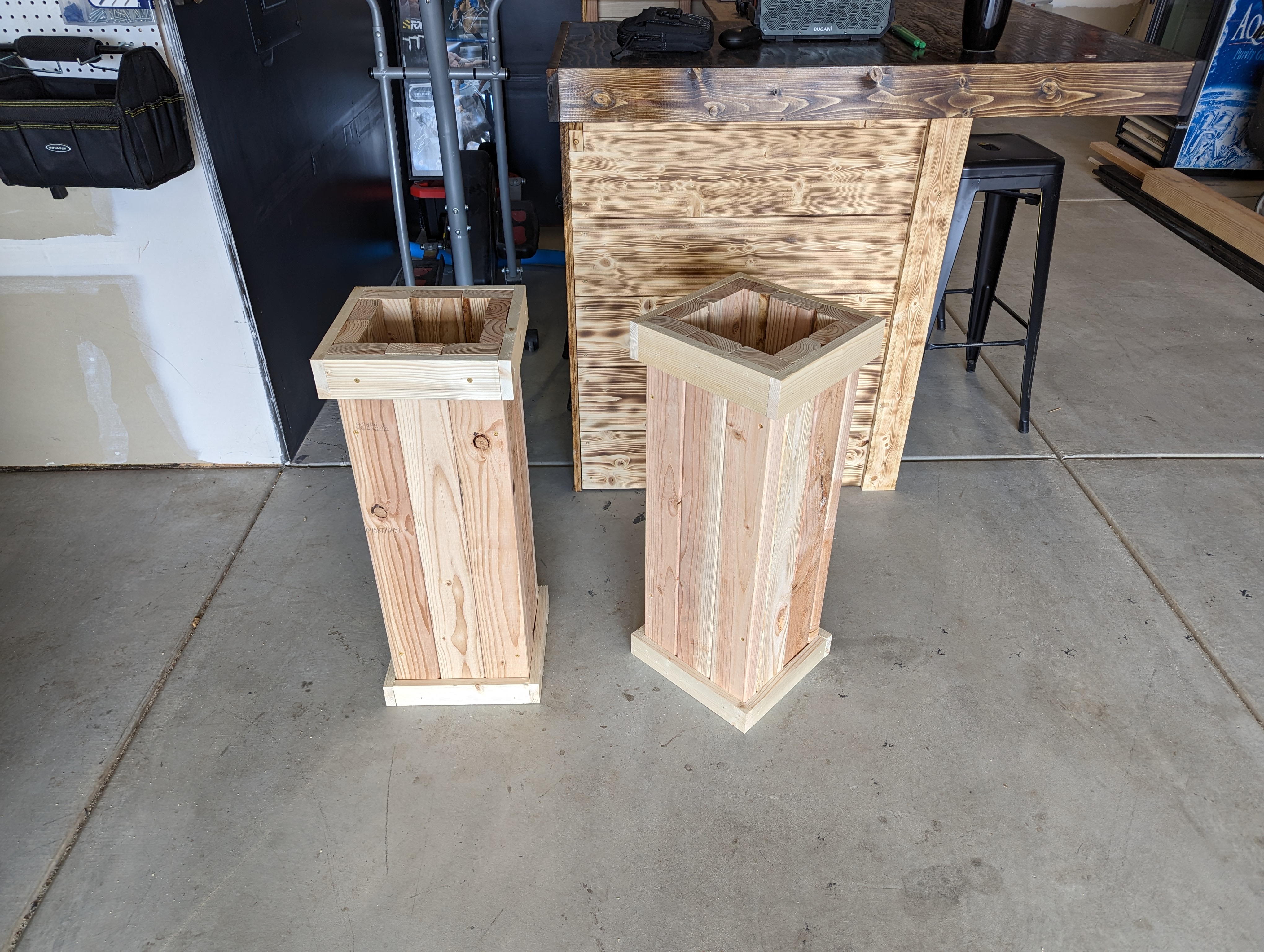 Plant stands on patio